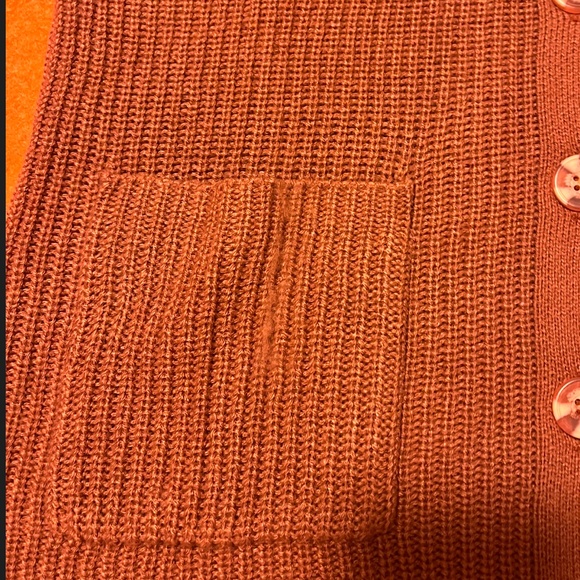 Copper brown ribbed button-up V-neck sweater vest NWT - Picture 3 of 7